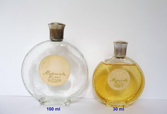 MADEMOISELLE RICCI - 1ère VERSION - 2 FLACONS MONTRE EAU DE TOILETTE : 100 & 30 ML - CREATION LALIQUE