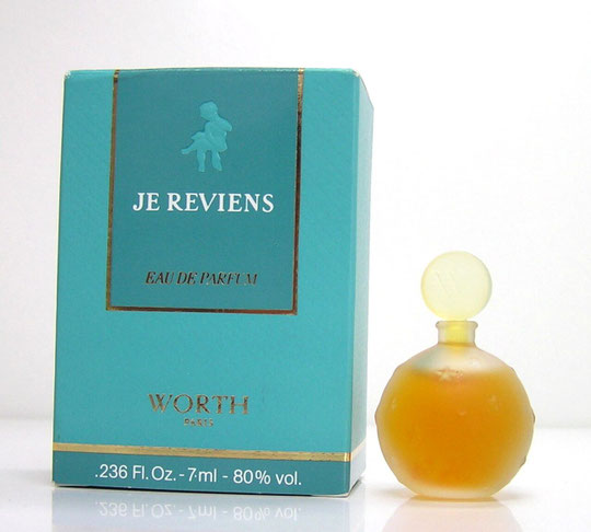 JE REVIENS - EAU DE PARFUM 7 ML : MINIATURE BOULE ETOILEE EN VERRE SATINE - PRESENTATION DANS GROSSE BOÎTE