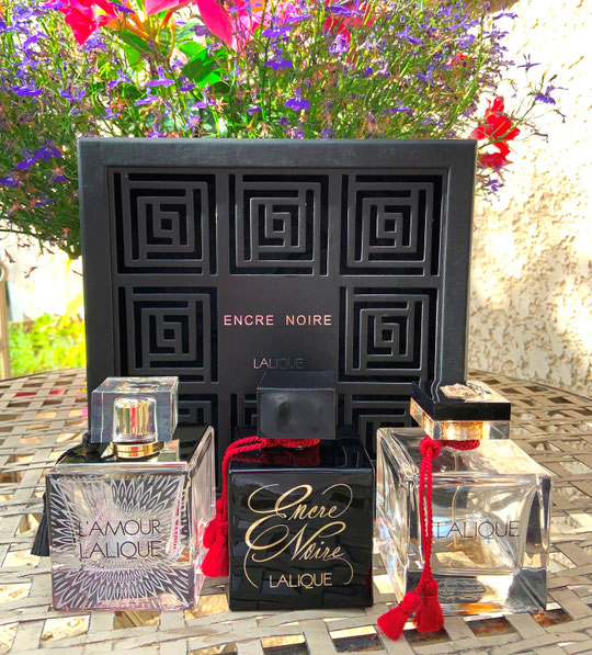 LALIQUE - 3 FLACONS CUBIQUES SPRAY : L'AMOUR LALIQUE, ENCRE NOIRE, LALIQUE LE PARFUM