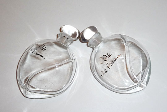 ODE A L'AMOUR : 2 FLACONS IDENTIQUES 30 ML, AVEC BOUCHON EN VERRE