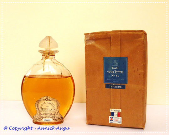 EAU DE TOILETTE LAVANDE DE GUERLAIN - FLACON GOUTTE ANCIEN - EMBALLAGE CADEAU D'ORIGINE EFFECTUE PAR LA MAISON GUERLAIN