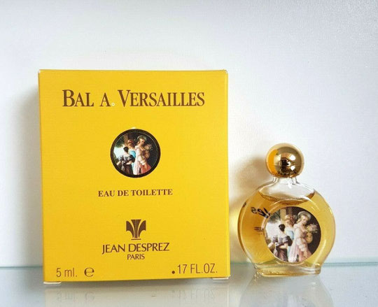 BAL A VERSAILLES - EAU DE TOILETTE 5 ML - FLACON LENTICULAIRE, BOUCHON BOULE PLASTIQUE DORE