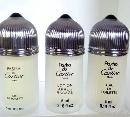 PASHA DE CARTIER : 2 EAUX DE TOILETTE DIFFERENTES & UNE LOTION APRES RASAGE, 5 ML CHACUNE