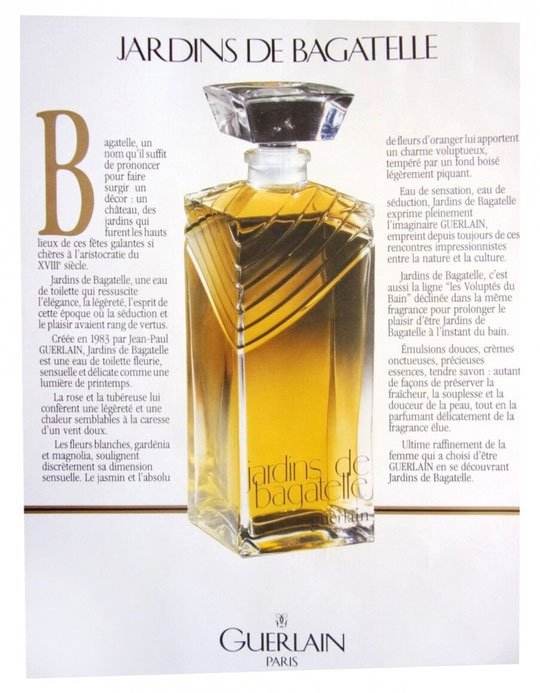 PAGE PUBLICITAIRE ANNONCANT LA SORTIE DE JARDINS DE BAGATELLE