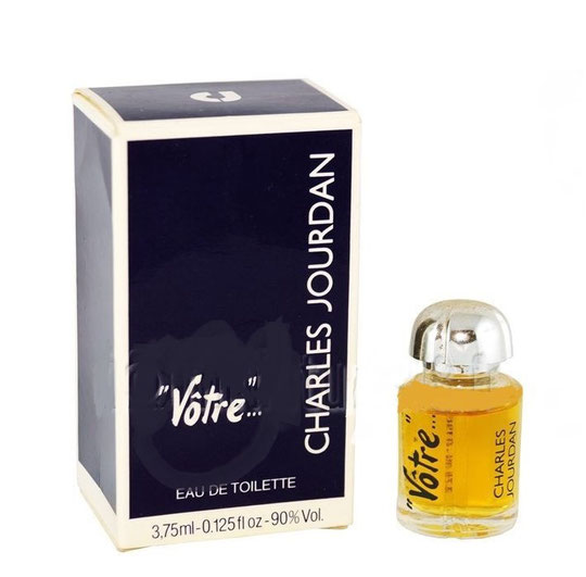 CHARLES JOURDAN - VÔTRE, EAU DE TOILETTE, MINIATURE AVEC BOUCHON PLASTIQUE TRANSPARENT : BOÎTE DIFFERENTE DE LA PRECEDENTE PHOTO