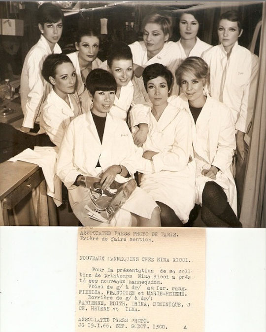 19 Janvier 1966 : PRESENTATION A LA PRESSE DES NOUVEAUX MANNEQUINS ENGAGES PAR LA SOCIETE NINA RICCI