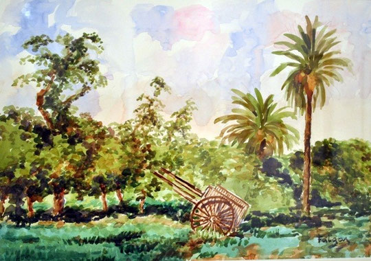 paisaje con carro