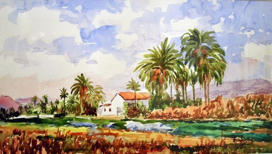 paisaje con palmeras