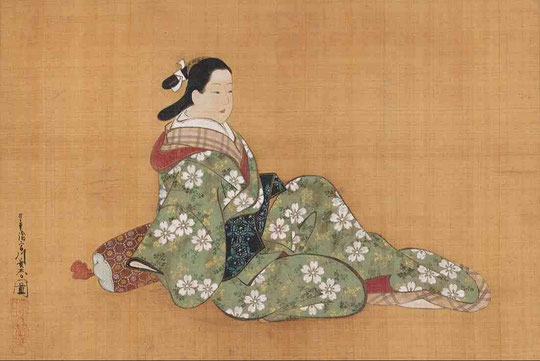 宮川長春《括り枕と美人図》 18世紀 通期展示