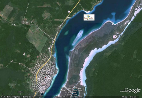 MAPA SATELITAL BACALAR-JUUMYAXCHE