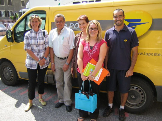 Participants au groupe de travail sur la communication : le cadre courrier réfèrent communication JM Léger, 3 facteurs qualité : H Dunand, T Christmann et G Monteillet et Anne-Sophie Louvat (directrice d’Etablissement).