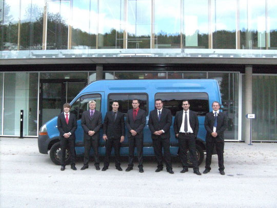 Techniker-Fahrgemeinschaft: v.l.n .r.: Stefan Broß, Christian Bächle, Steffen Dufner, Matthias Schweizer, Viktor Vogelsang, Daniel Borowik, Waldemar Vogelsang