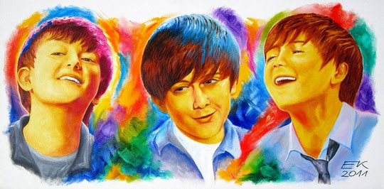 There Can Be Only One? Three Times Greyson Chance!!! (Oil on canvas)
