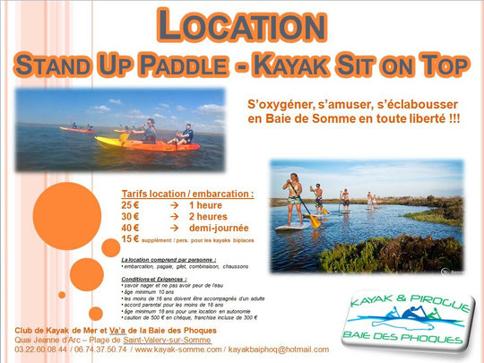 Location Stand Up Paddle Sup - CKMV Baie des Phoques