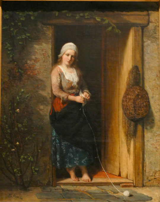 Jozef Israëls : Ida, la fille du pêcheur à la porte (1851)