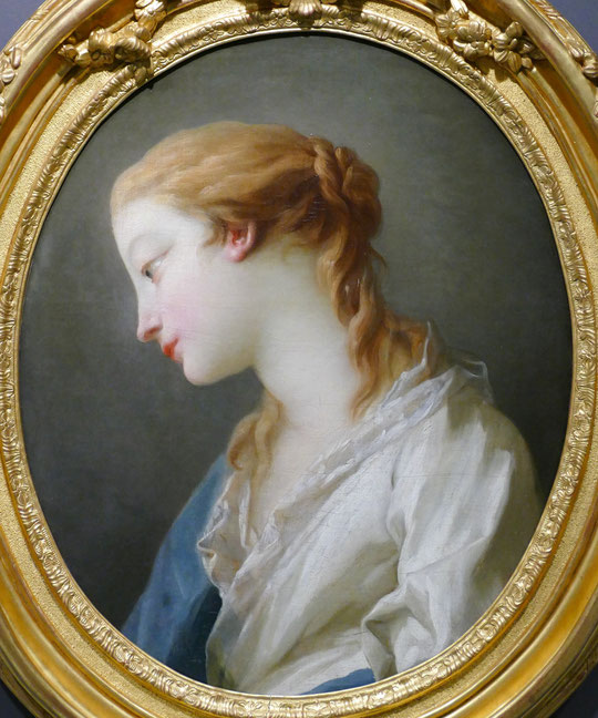 Tête de jeune femme, XVIIIe siècle, François Lemoyne