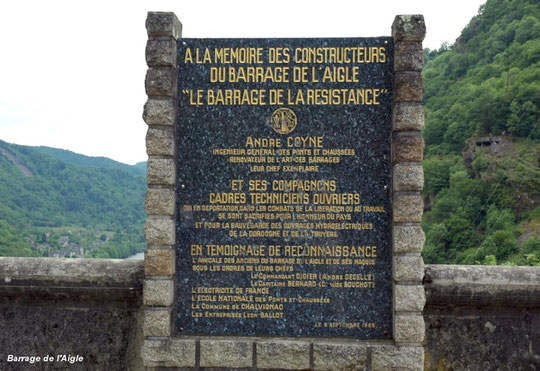 L’Aigle (nom qu’on lui a donné d’après une légende qui disait que des aigles nichaient sur le rocher surplombant le barrage), a été inauguré le 15 octobre 1945.