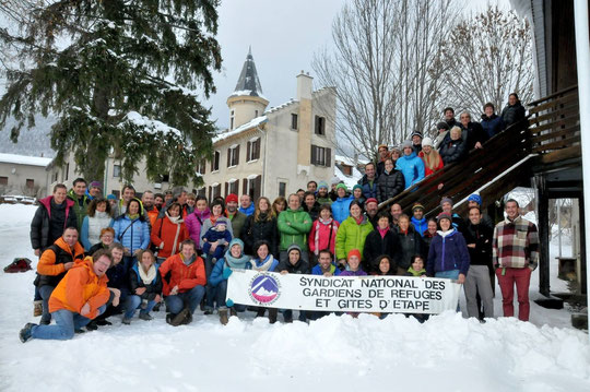 Toutes et tous gardiens de refuge en montagne. Nous étions 85 gardiens ce weekend à Autrans !