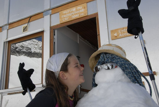 Ce samedi matin, c'est l'été au Promontoire. Mercredi c'était les bonhommes de neige.