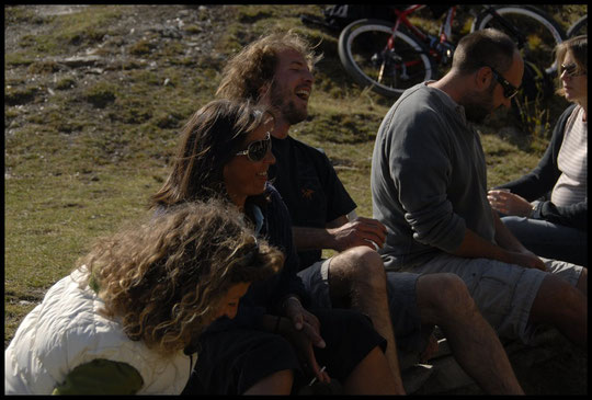 Caro (la Lavey), Brigitte (le Chatelleret), Ben (la Selle), Thierry (la Pra) et Flo (Temple-Ecrins)