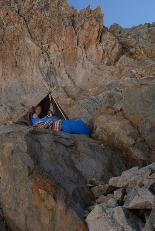 Le bivouac des filles, cette nuit par un petit moins 2,5° !