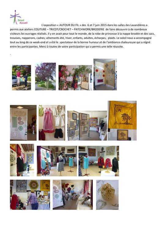 Exposition Autour du Fil des ateliers Couture-Tricot / Crochet - Patchwork / Broderie de Noyal-Accueil