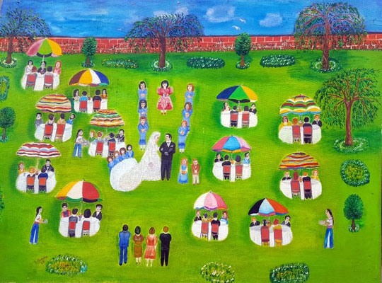Matrimonio en Primavera. Oleo sobre tela, 80 x 60 cm. 1989.
