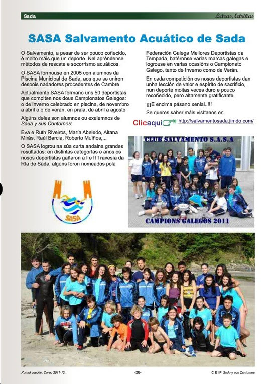 En Letras Letriñas,revista anual del CEIP Sada y sus contornos