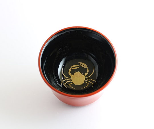 輪島塗 ぐい呑 カニ 蒔絵 - 創作漆器 金沢わこう【株式会社和幸