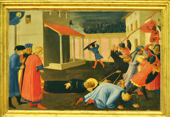 Florence - Couvent San Marco - Fra Angelico - Prédelle de la Vierge à l'Enfant - Martyre de San Marc et miracle des pierres