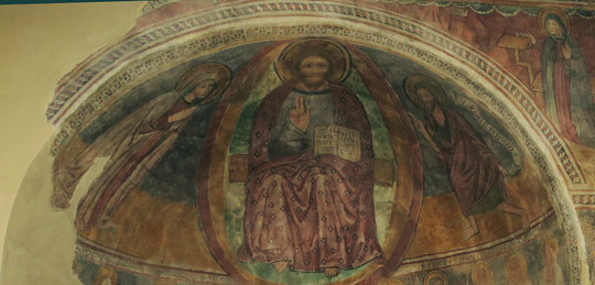 La "déisis" - Christ bénissant dans une mandorle entouré de Marie et de Jean-Baptiste