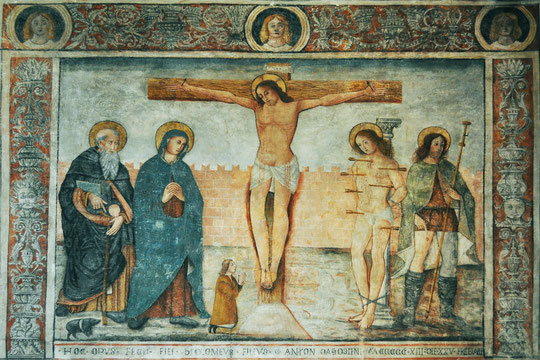 Calvi - Oratoire St Antoine - Fresque de la Crucifixion