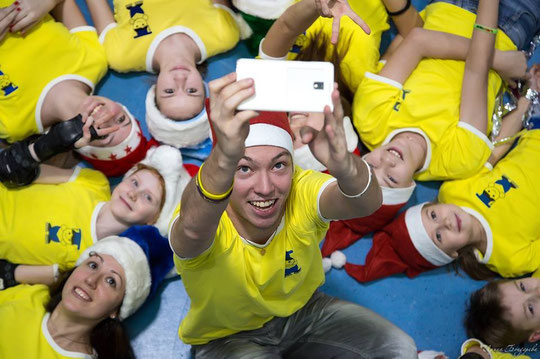 Alexandr and his skating school mates. Photo by Irina Bondareva