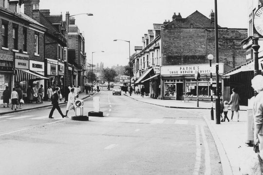 Warwick Road businesses at Station Road, 1970 (Birmingham Libraries)