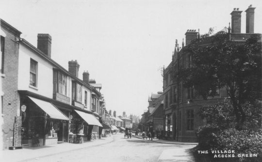 The bank building and shops