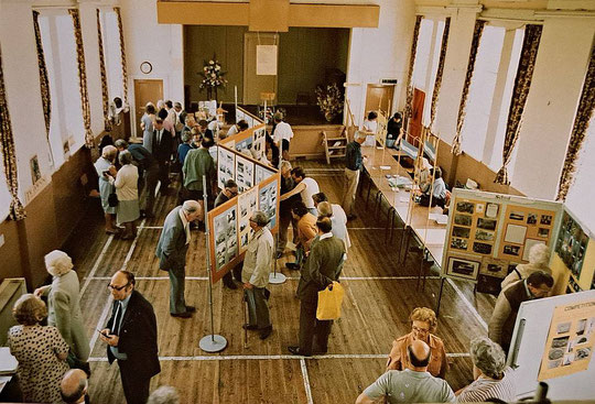 A local history exhibition at the Memorial Hall in 1984 (Hay Mills Project)