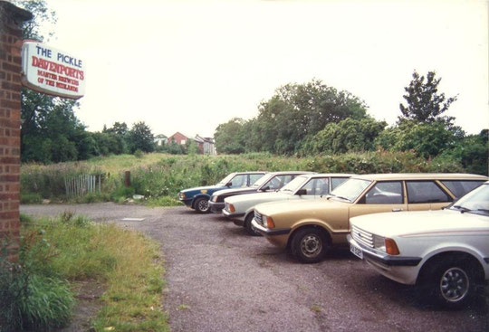 Part of the car park and overgrown allotments, July 1988