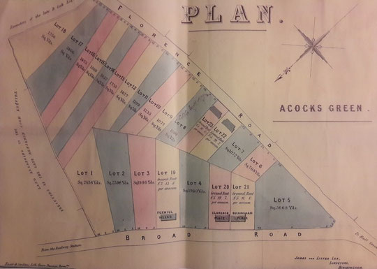 1866 sale catalogue map with Westley Road as Florence Road