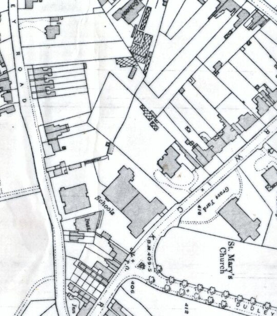 Extract from 25 inch Ordnance Survey map, 1916