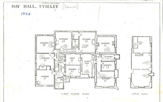 First floor plan 1932 (via K. Sprayson)