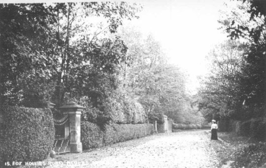 The gates to the Hall on Fox Hollies Road c. 1905