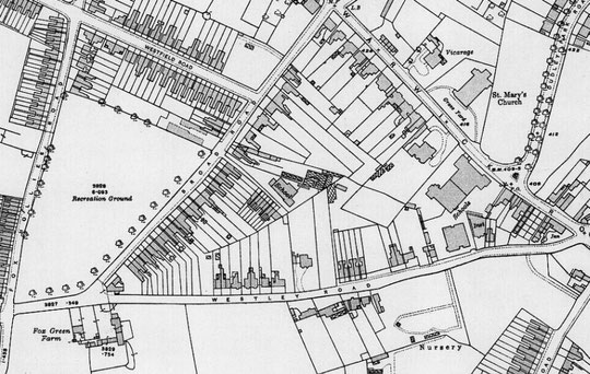 O.S. map extract, 1916. Stone Hall has lost a lot of its grounds, and the school has been built