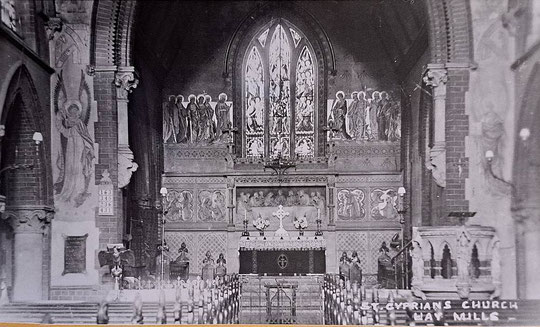 St. Cprians' reredos before World World War Two (Hay Mills Project)