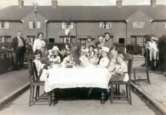 VJ Day celebrations, Dryden Grove (thanks to Les Smith for this postcard)