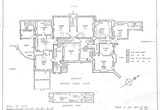 Ground floor plan 1932 (via K. Sprayson)