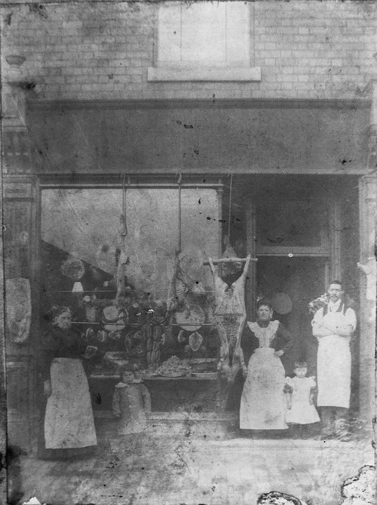 Alfred Grimes, butcher, c. 1920, number 1058. They had been there since c. 1904. (M. Nicholson)