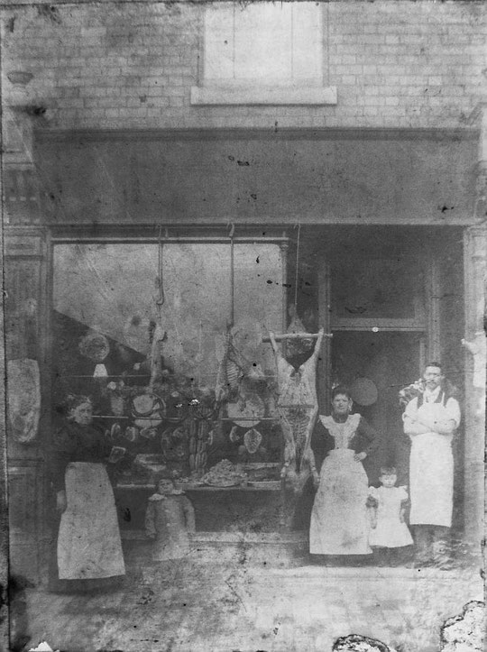 Alfred Grimes, butcher, c. 1920, number 1058. They had been there since c. 1904. (M. Nicholson)