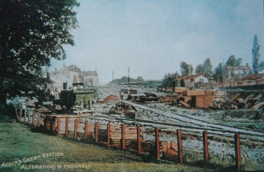 Works to enlarge the station and double the tracks, 1906-7. This appears to have been taken from the site where the club now stands.