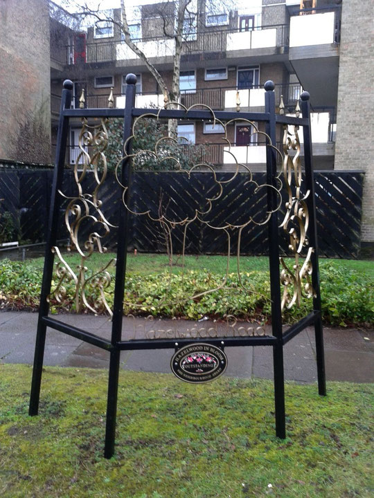 Tony Vellam's metal sculpture created for Hazelwood Road's Britain in Bloom entry in 2007