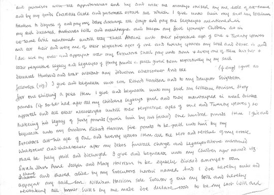 Will of Mary Harrison, 1719, page 2